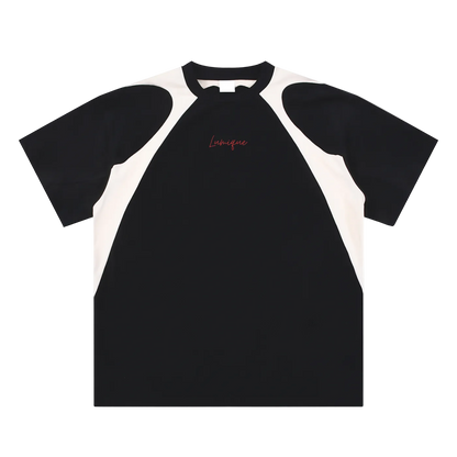 Lumique - Contrast Panel Cotton T-Shirt