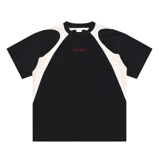 Lumique - Contrast Panel Cotton T-Shirt