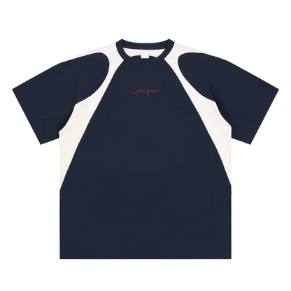 Lumique - Contrast Panel Cotton T-Shirt