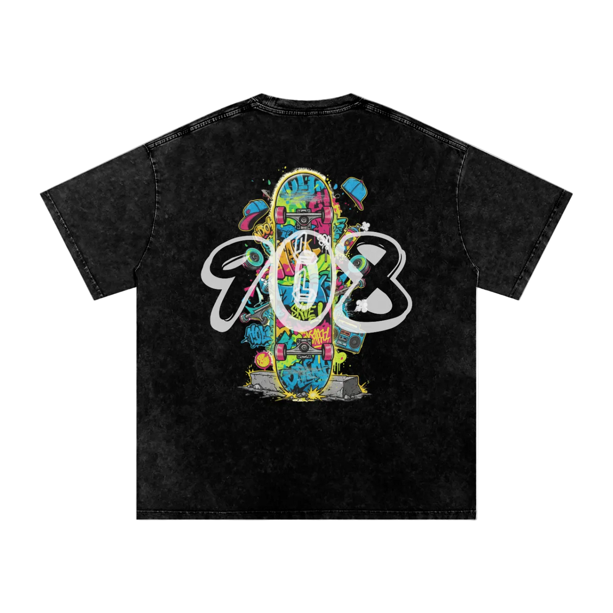 Lumique - Graffiti Snow Wash Oversized Tee