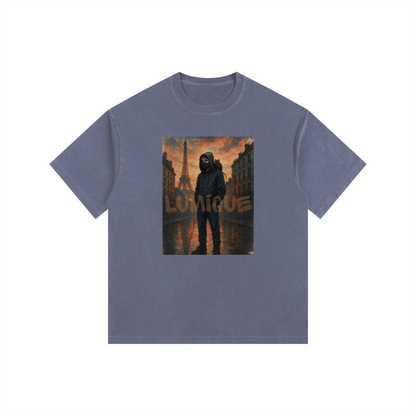 Lumique - Vintage Paris Painted Oversized Tee