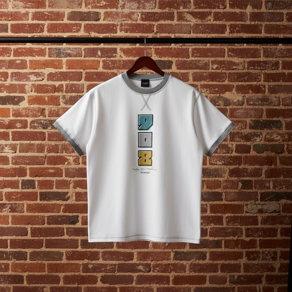 Enhanced: Lumique - 908 Heritage Contrast-Stitch Tee