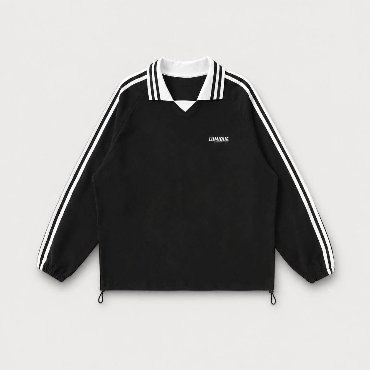 Retro Striped Lapel Sweatshirt