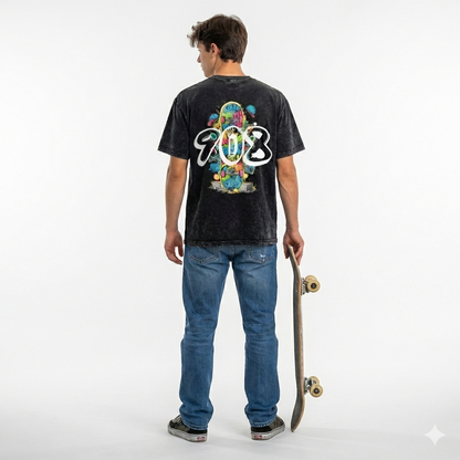 Lumique - Graffiti Snow Wash Oversized Tee