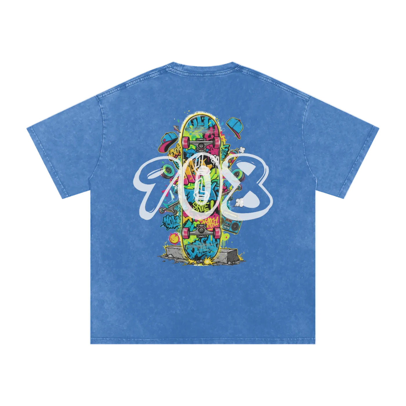 Lumique - Graffiti Snow Wash Oversized Tee