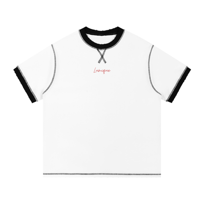 Lumique - Red Script Archive Contrast-Stitch Tee