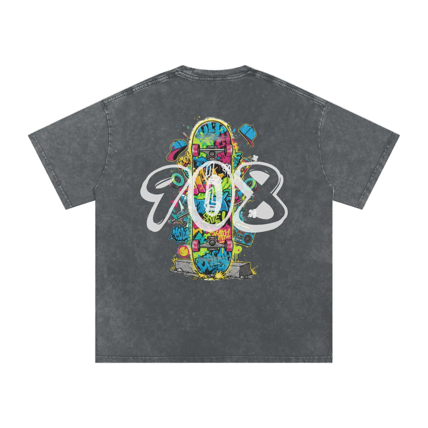 Lumique - Graffiti Snow Wash Oversized Tee