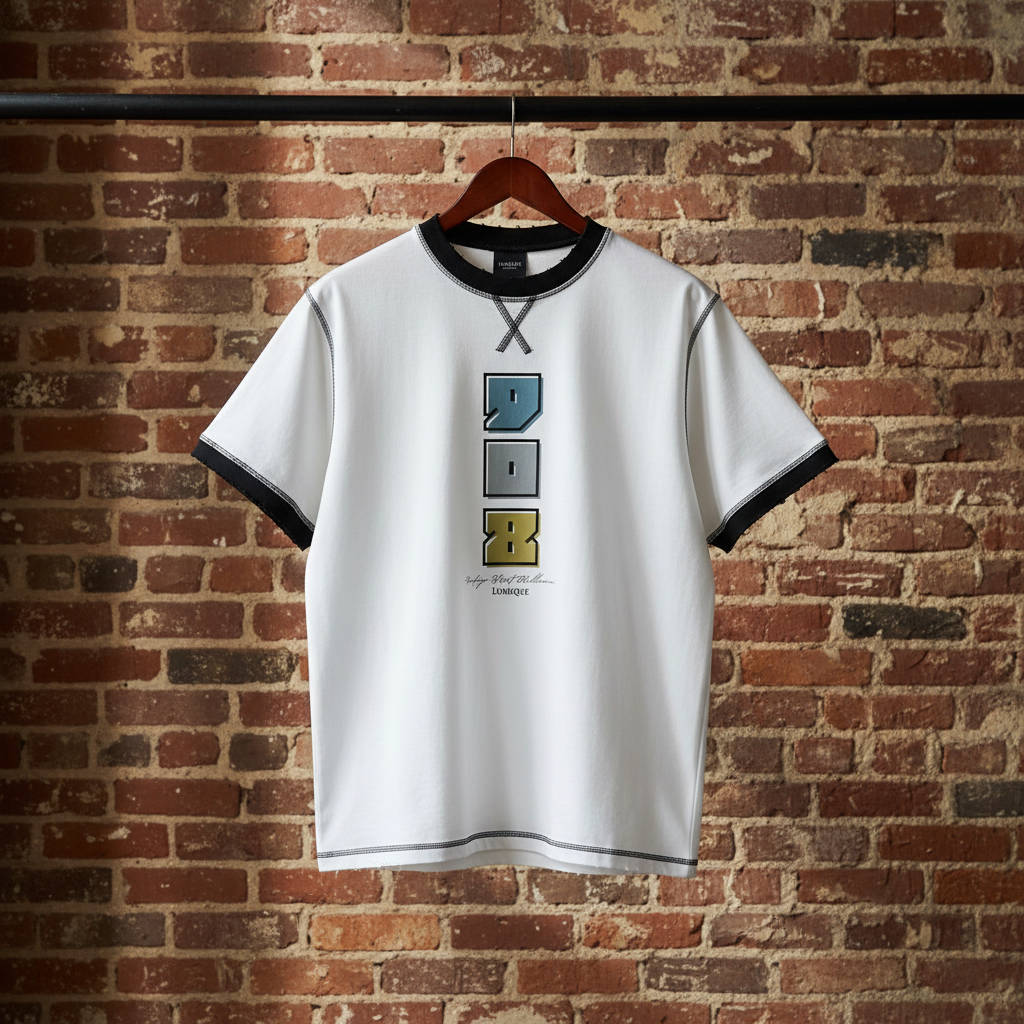 Enhanced: Lumique - 908 Heritage Contrast-Stitch Tee