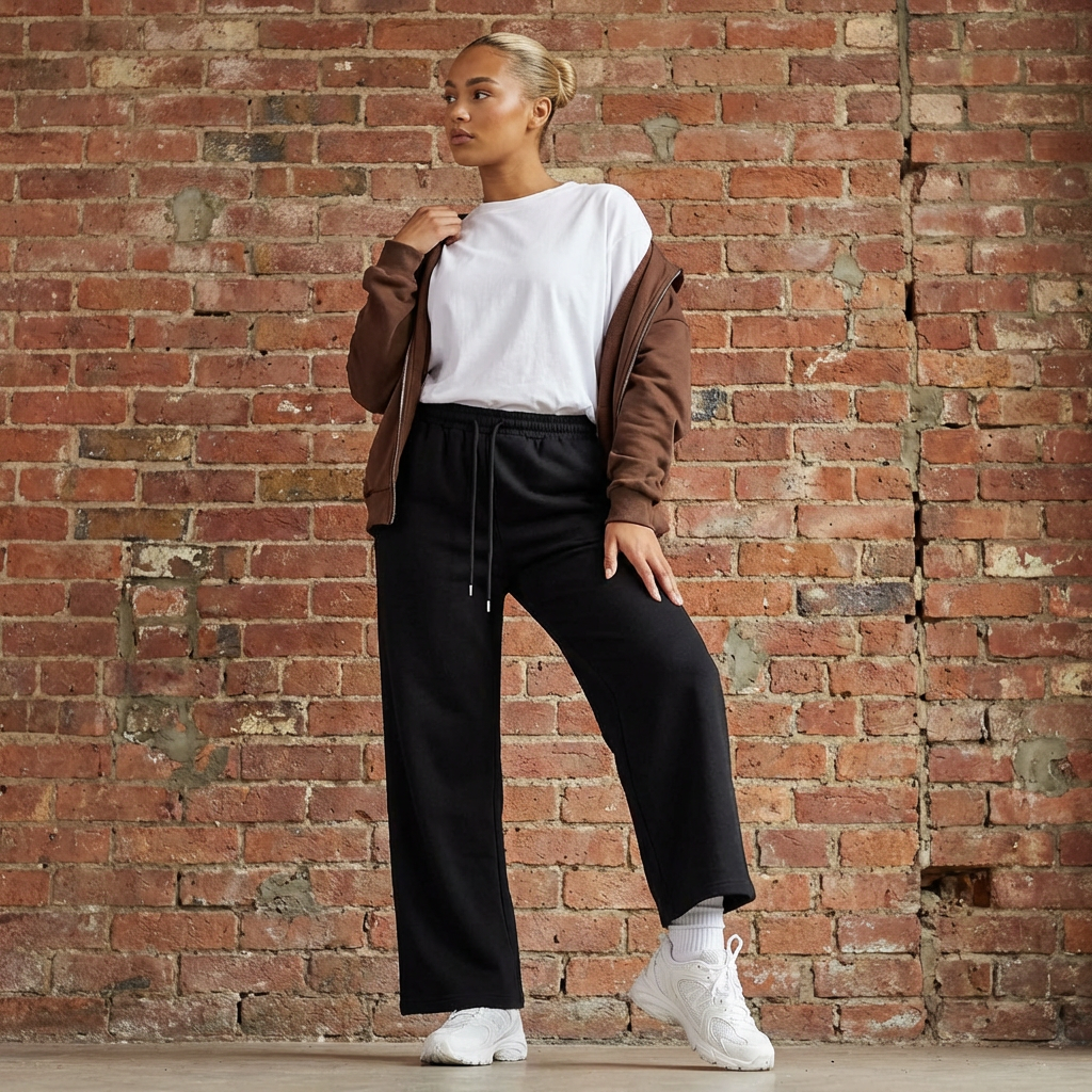 Enhanced: Women’s Wide-Leg Cotton  Sweatpants